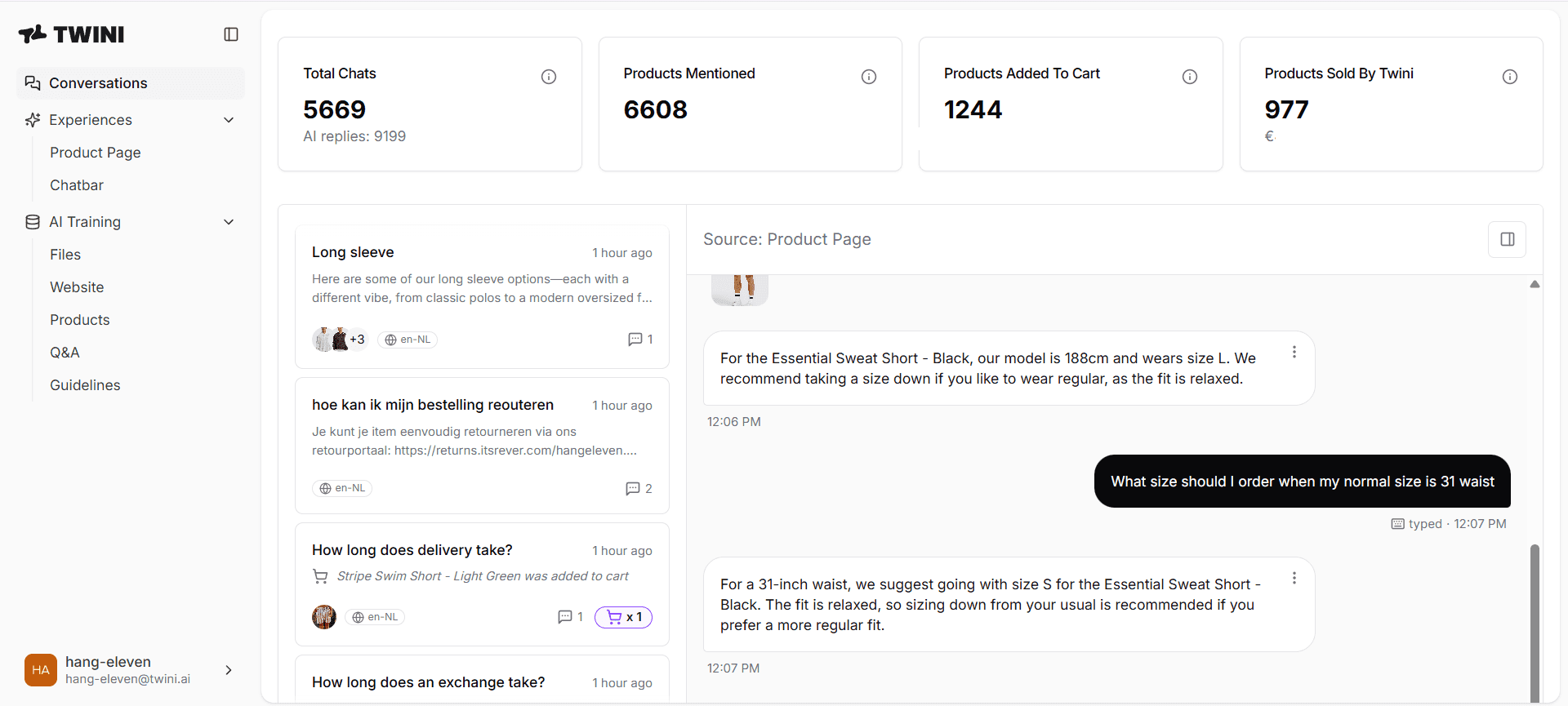 Hang Eleven: A measurable difference across the store. — original Twini screenshot 2