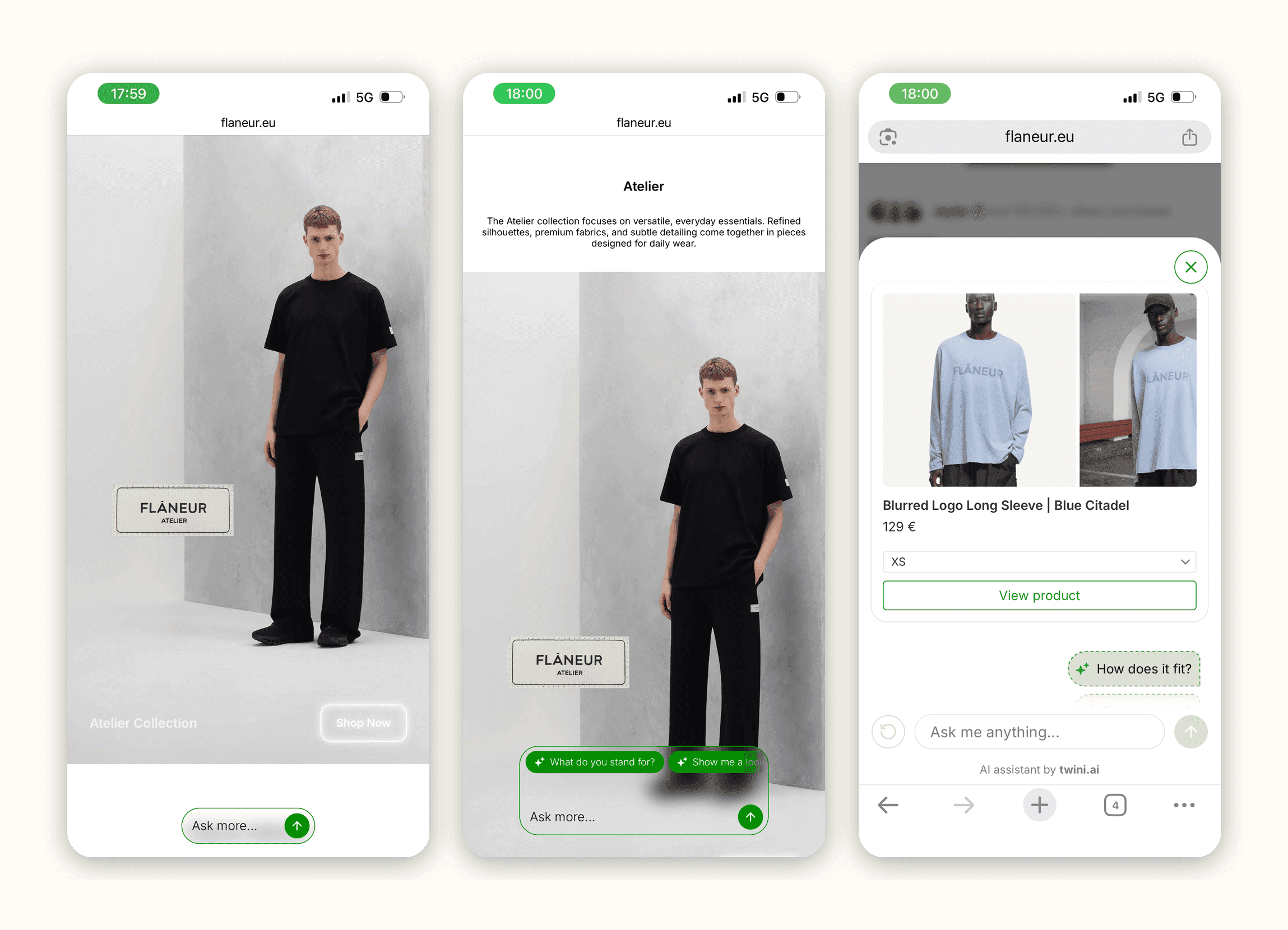 FLÂNEUR: From finding the fit to finishing the outfit. — original Twini screenshot 2
