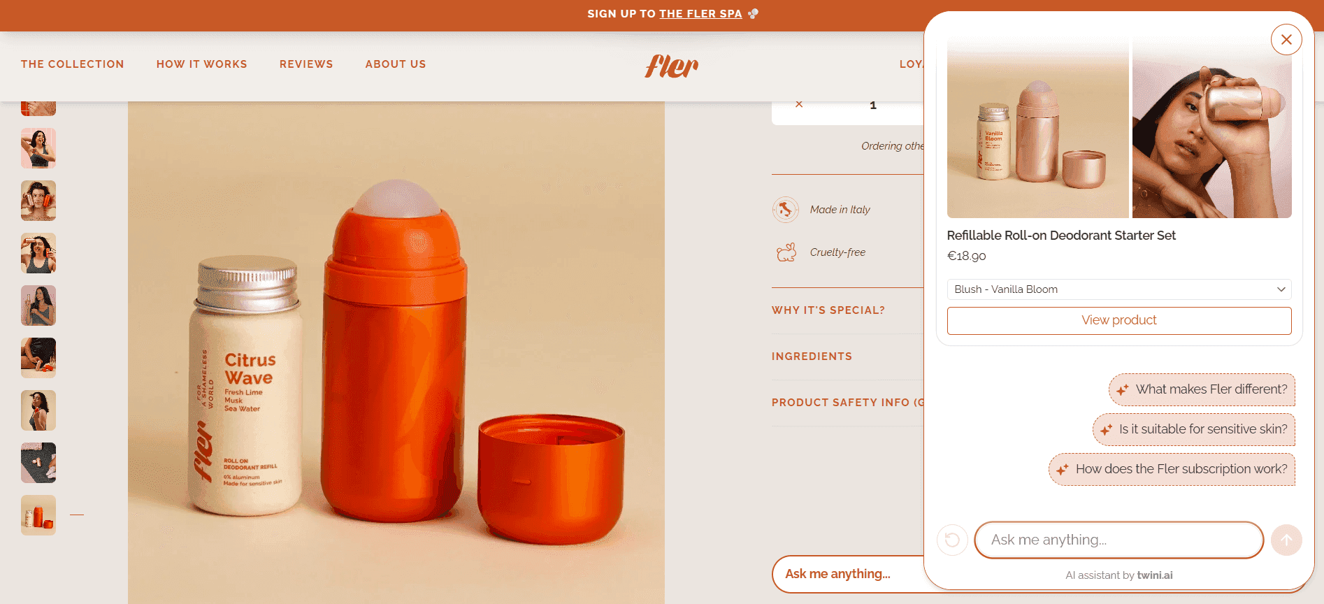 Fler: An advisor across the catalogue. — original Twini screenshot 1