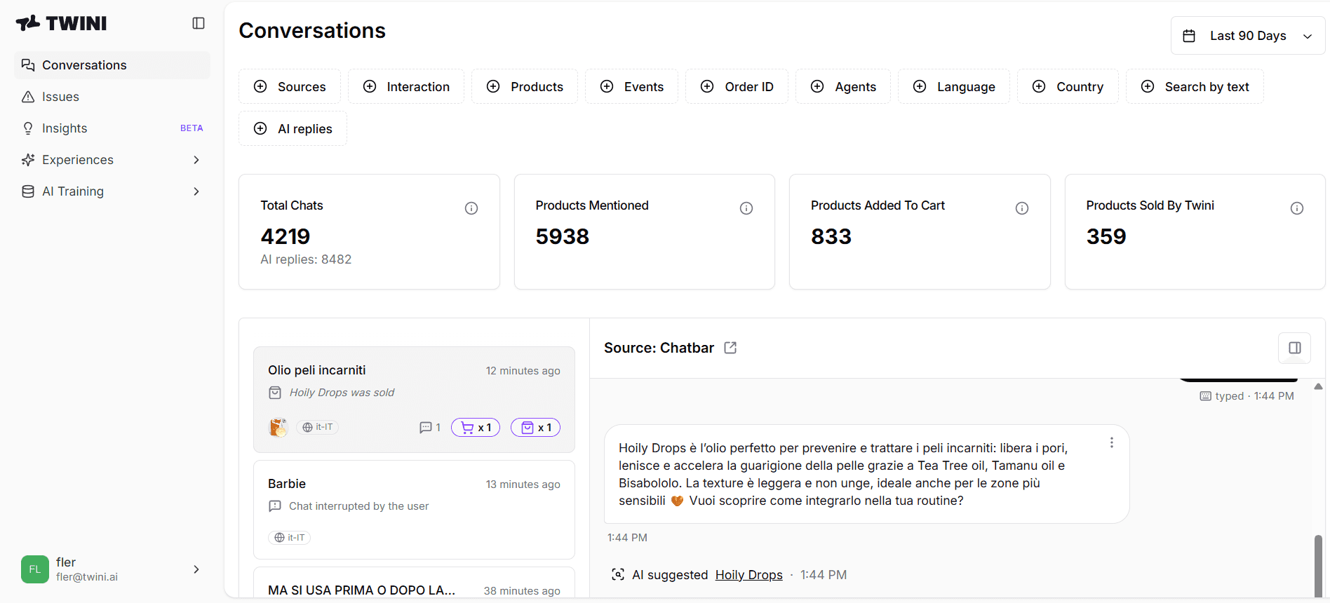 Fler: Conversations that lead to action. — original Twini screenshot 1