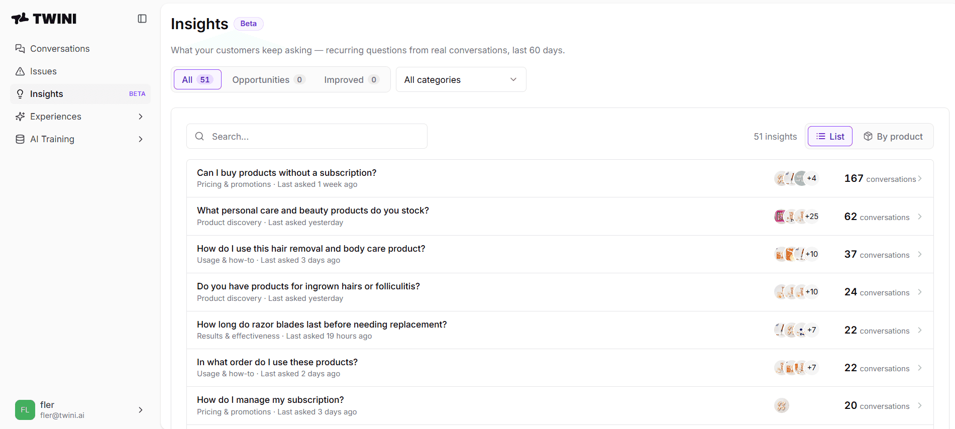 Fler: A clearer picture of customer needs. — original Twini screenshot 1