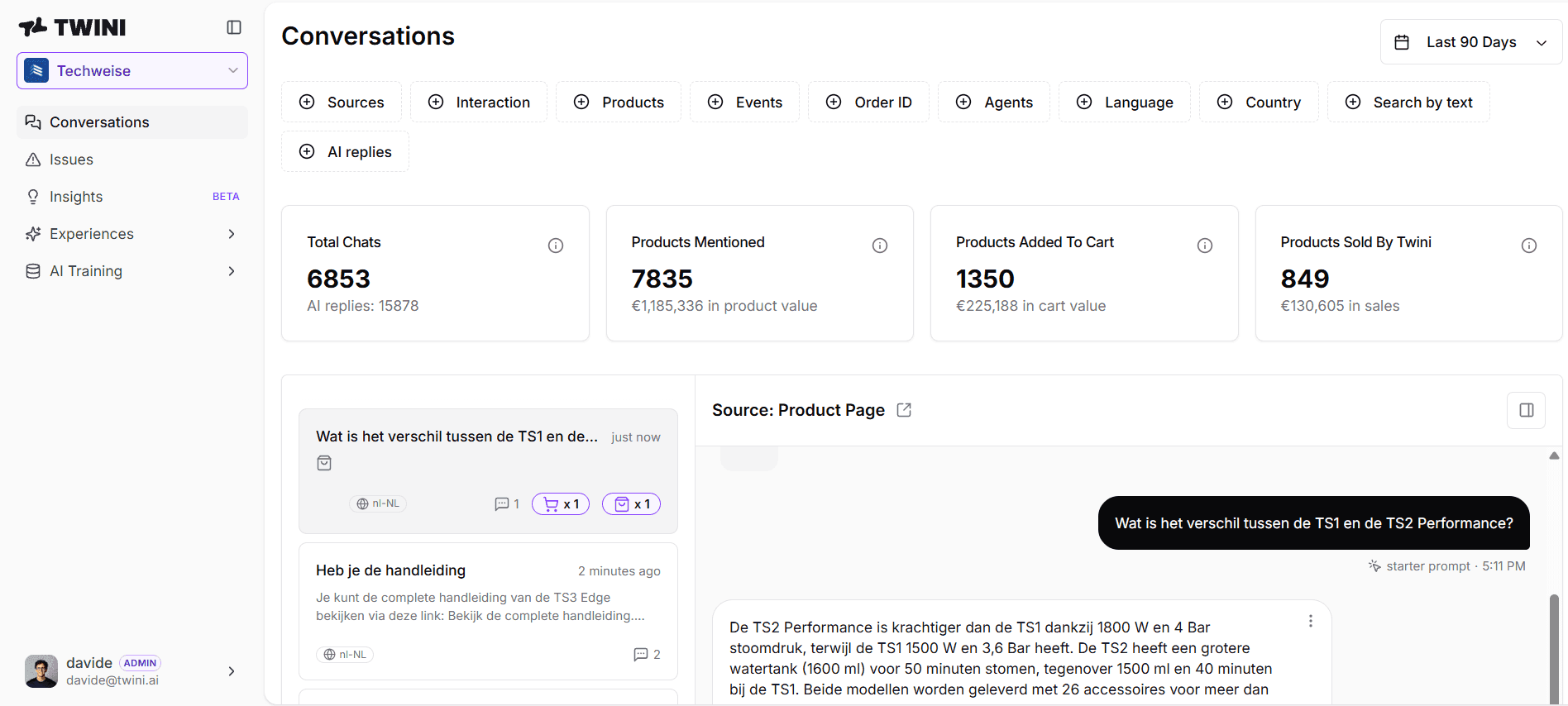 Techweise: Help at the moment of consideration. — original Twini screenshot 1